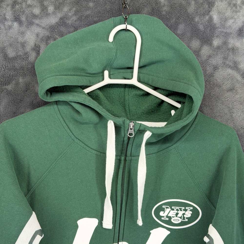 Hands High New York Jets Womens Green Full Zip Hoodie Fleece NFL Medium - Picture 2 of 12